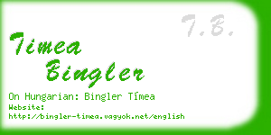 timea bingler business card
